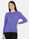 Women Purple Solid Cardigan