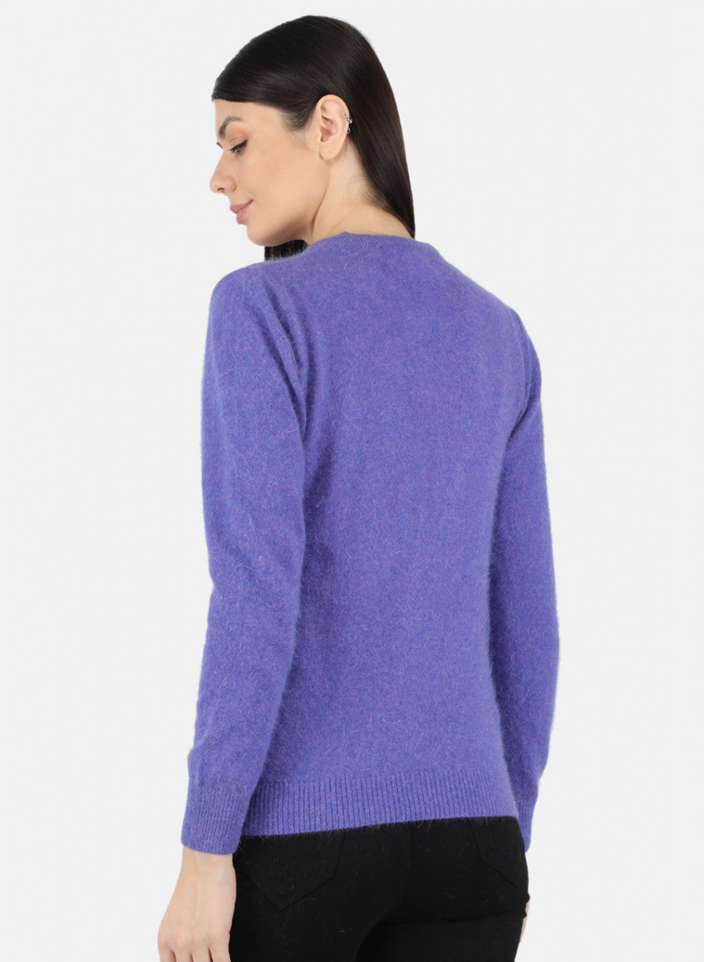 Women Purple Solid Cardigan