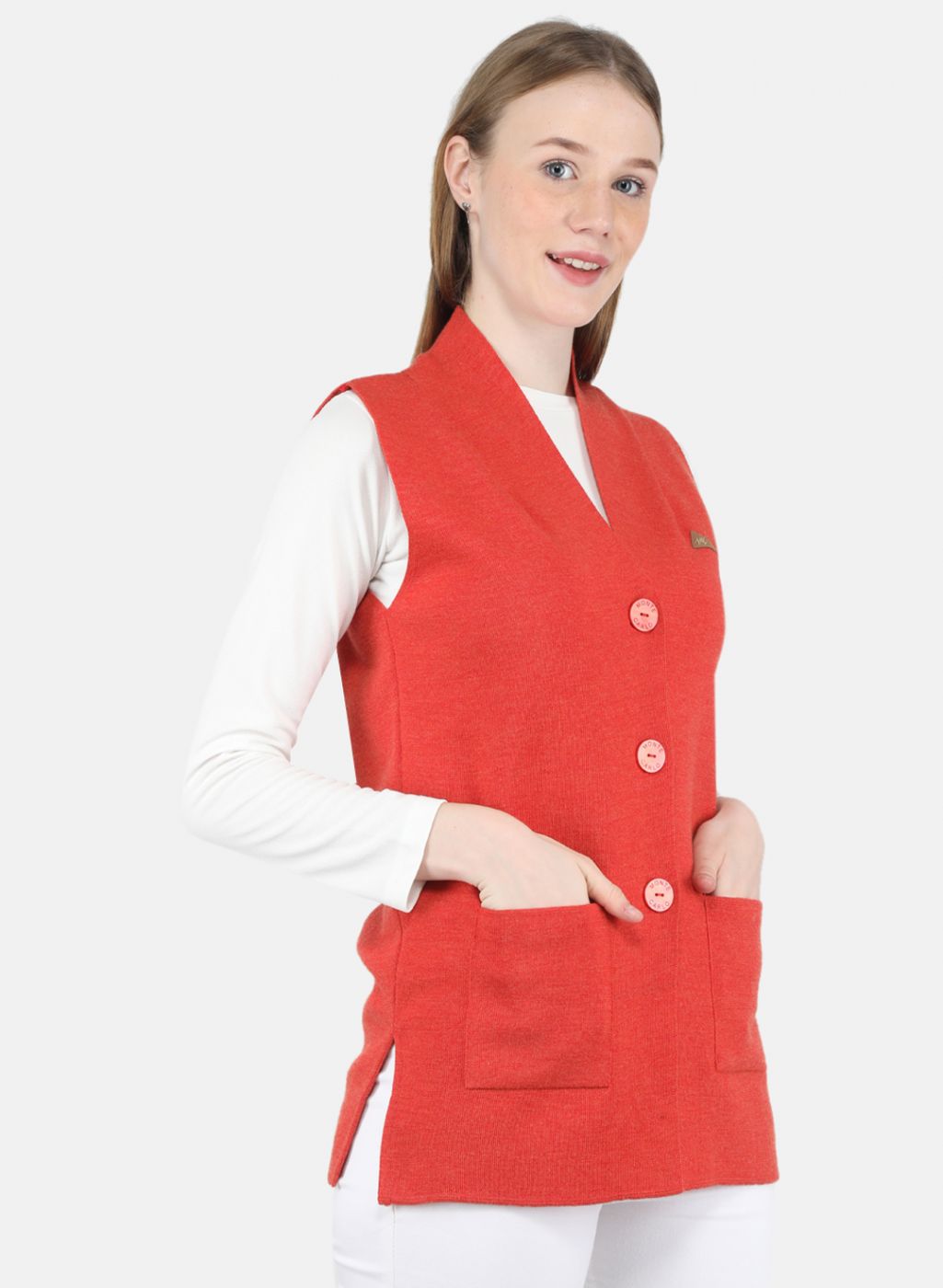 Women Orange Solid Cardigan
