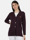 Women Purple Solid Cardigan