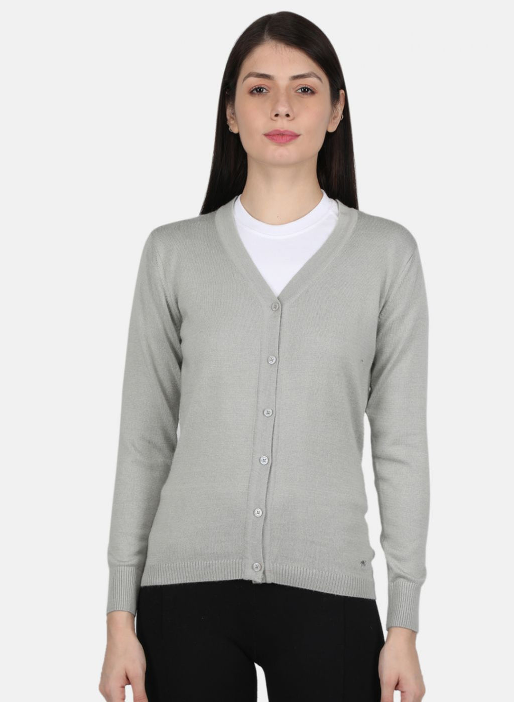 Women Grey Solid Cardigan