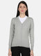 Women Grey Solid Cardigan