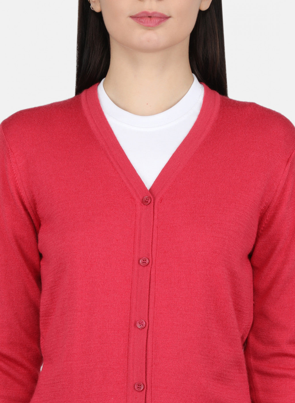 Women Pink Solid Cardigan