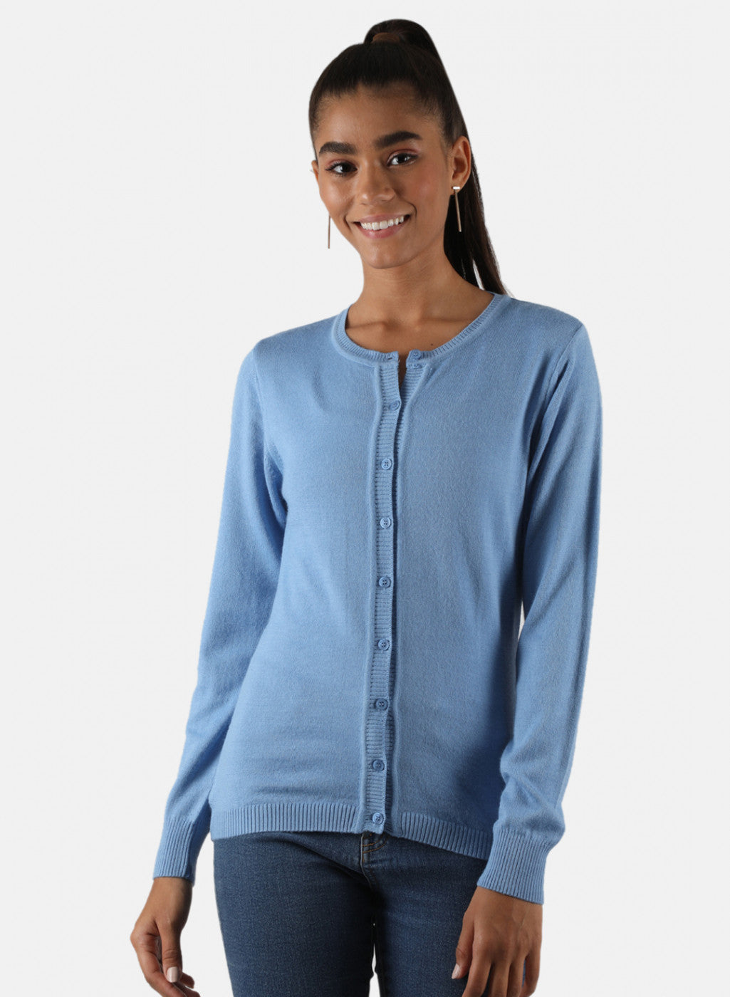 Buy Women Blue Solid Cardigan Online in India Monte Carlo