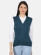Women Blue Solid Cardigan