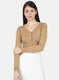 Women Beige Solid Blouse