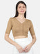 Women Beige Solid Blouse