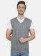 Men Grey Self Design Sweater