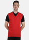 Men Red Self Design Sweater