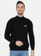 Men Black Self Design Pullover