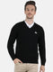 Men Black Self Design Pullover