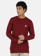 Men Maroon Self Design Pullover