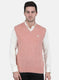 Men Pink Self Design Sweater