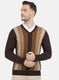 Men Brown Self Design Pullover