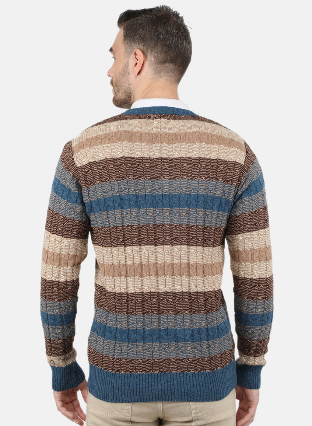 Men Multi Color Self Design Pullover
