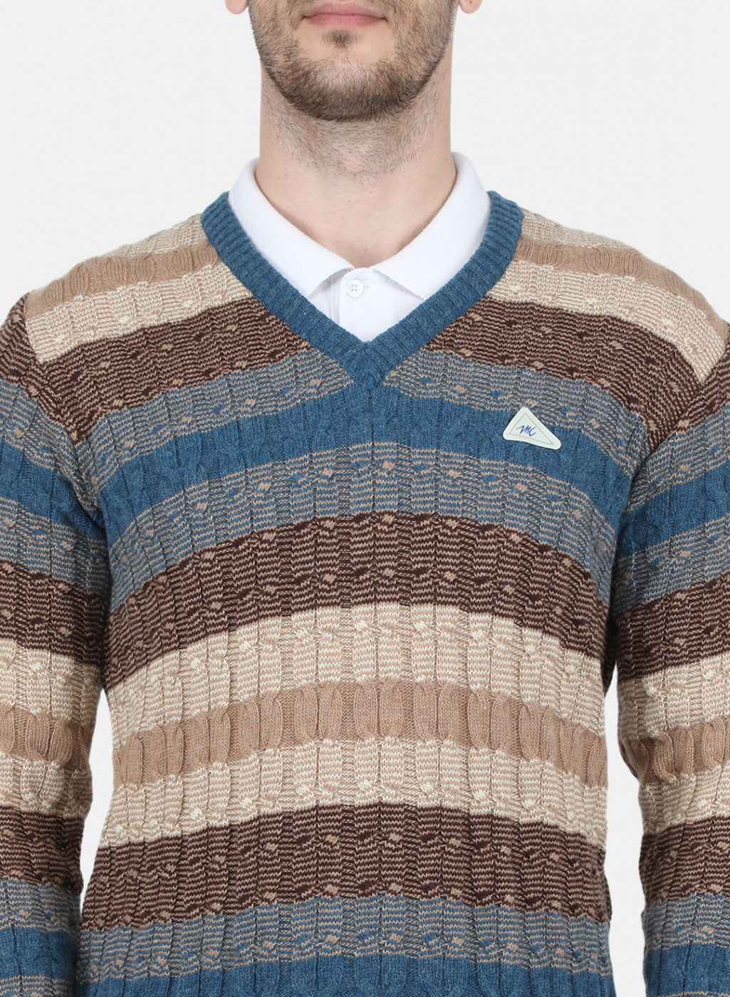 Men Multi Color Self Design Pullover