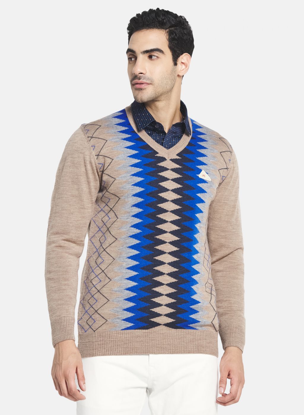 Men Multicolor Jaquard Jacket