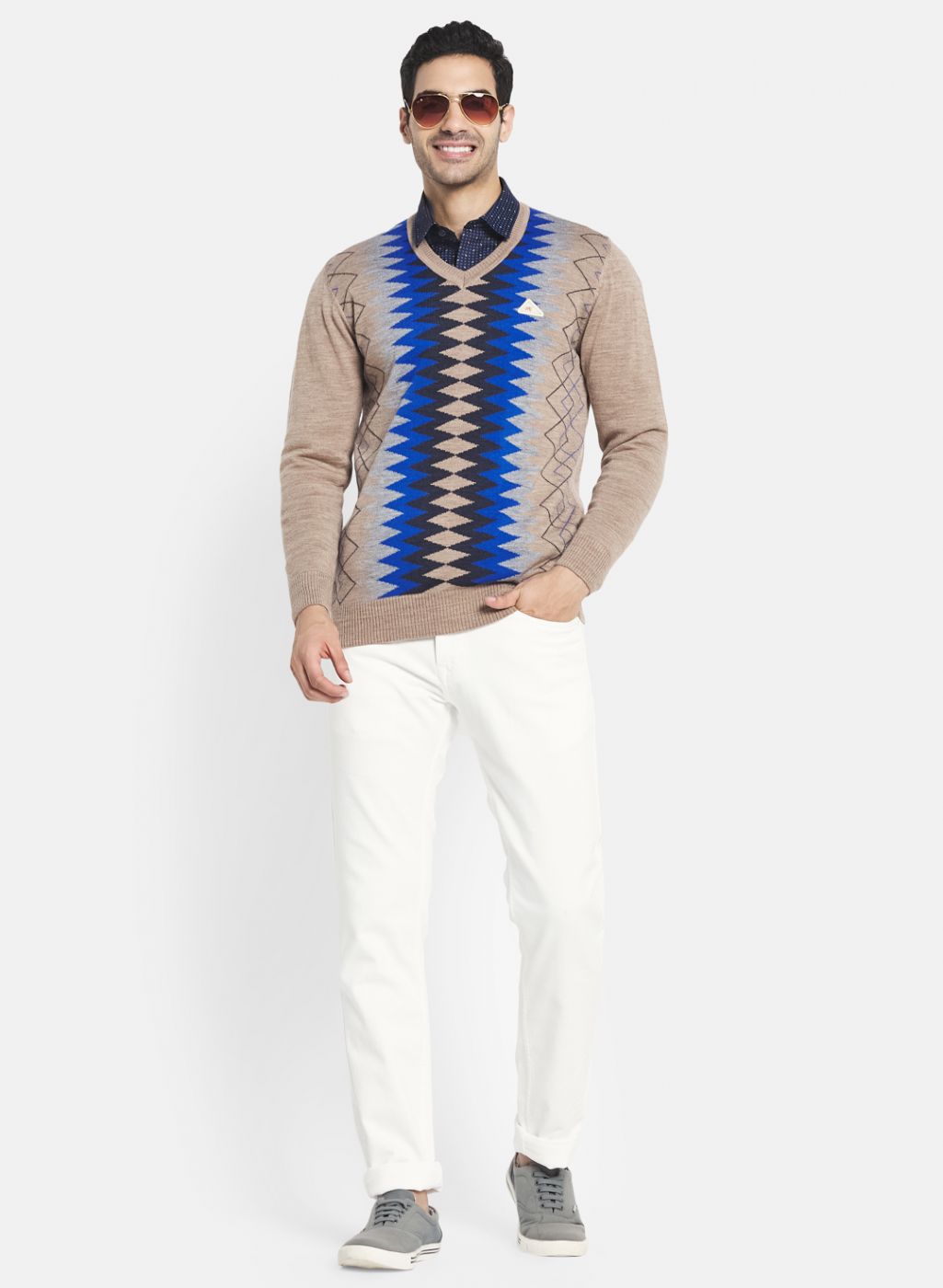 Men Multicolor Jaquard Jacket