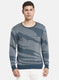 Men Blue Jaquard Pullover