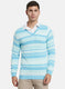 Men Blue Stripe Pullover