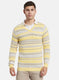 Men Yellow Stripe Pullover