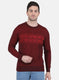 Men Red Jaquard Pullover