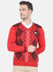 Men Red Printed Pullover