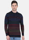 Men NAvy Blue Stripe T-Shirt