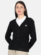 Women Black Self Design Cardigan