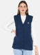 Women Blue Self design Cardigan