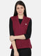 Women Burgundy Self Design Cardigan