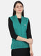 Women Sea Green Self Design Cardigan