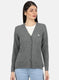 Women Grey Self Design Cardigan