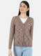 Women Multicolor Self Design Cardigan