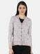 Women Pink Self Design Cardigan