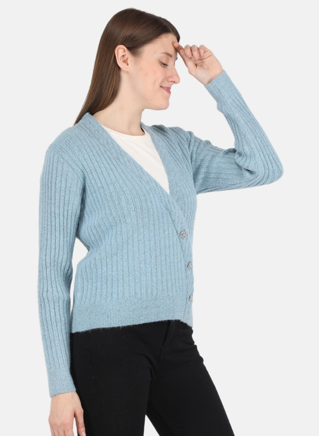 Women Blue Self design Top