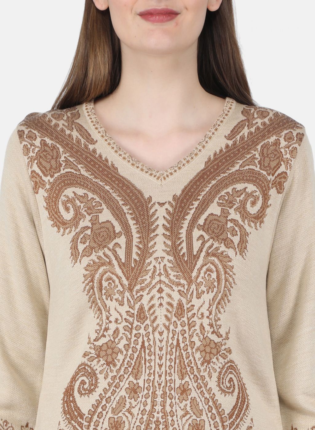 Women Beige Self Design Kurti+Lower Set