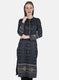 Women NAvy Blue Self Design Kurti