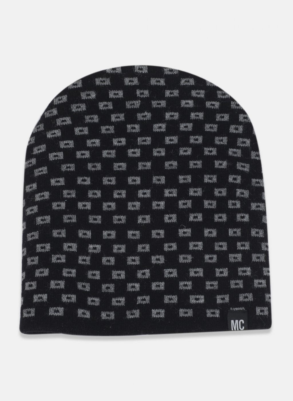 Men Black Self Design Cap