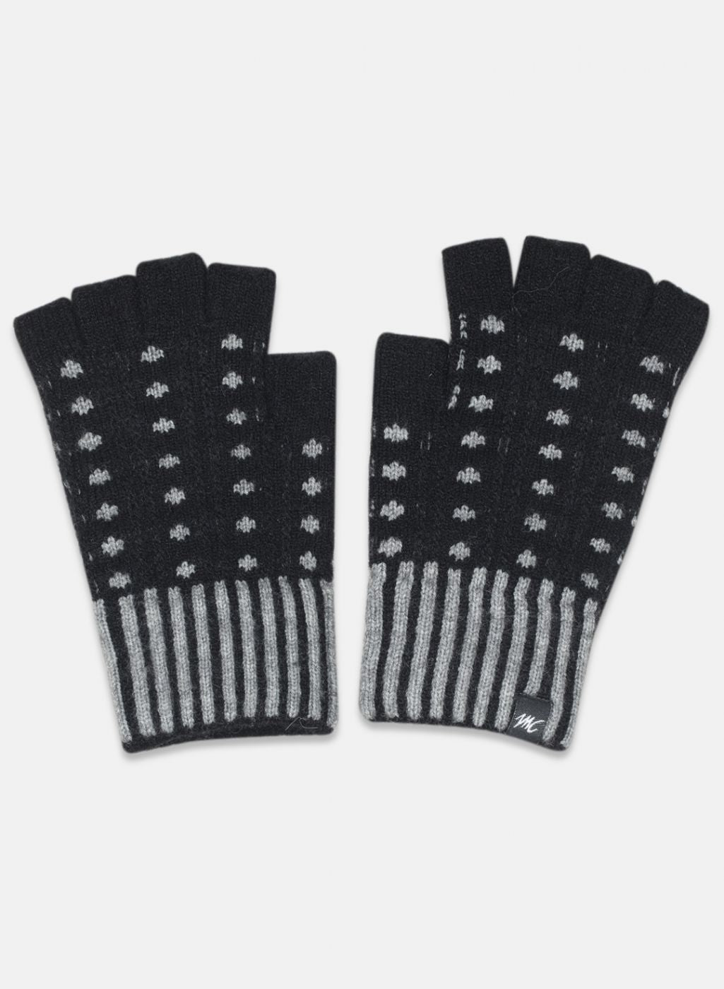 Women Black Self Design Gloves