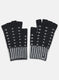 Women Black Self Design Gloves