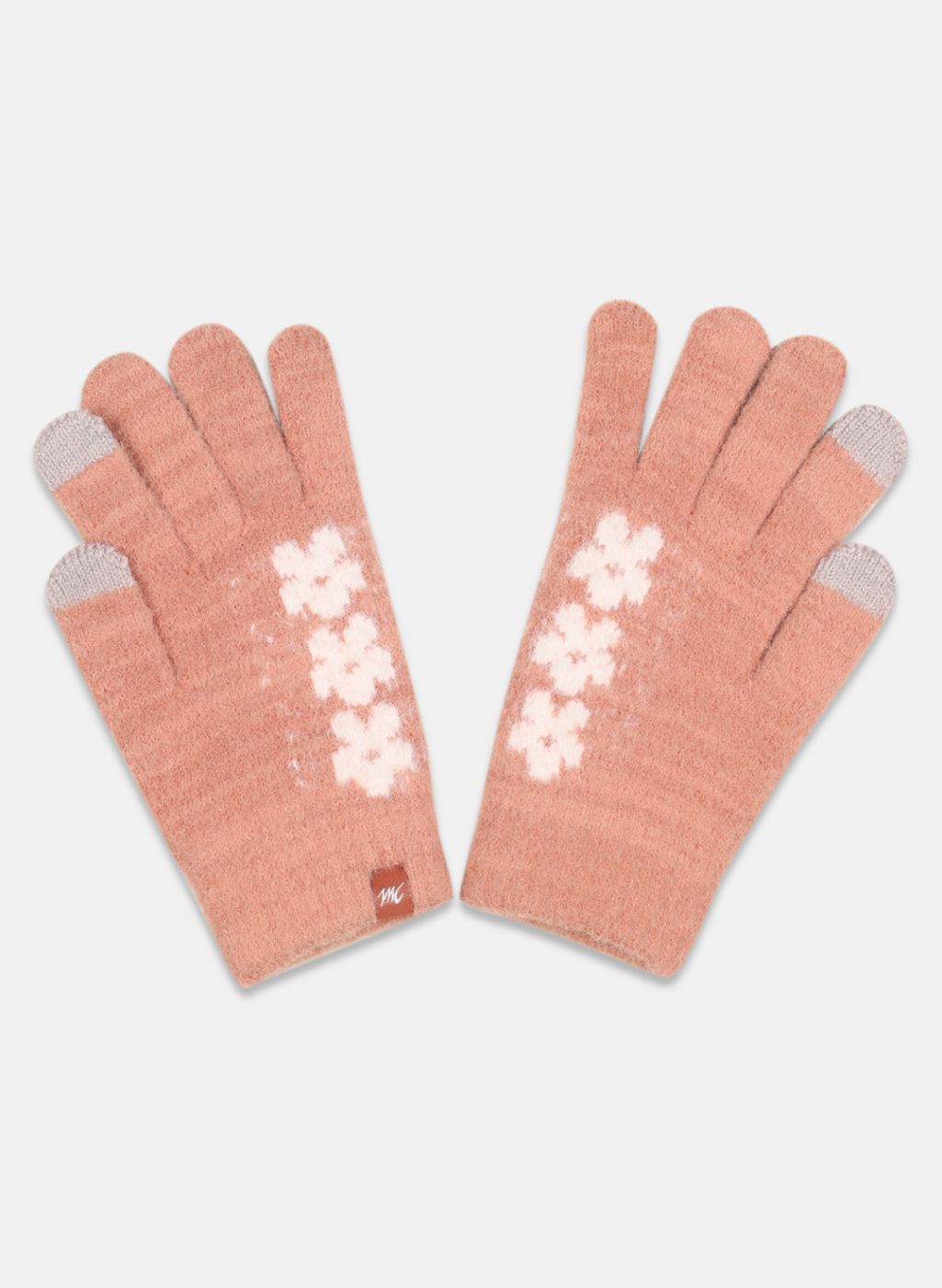 Women Orange Self Design Gloves
