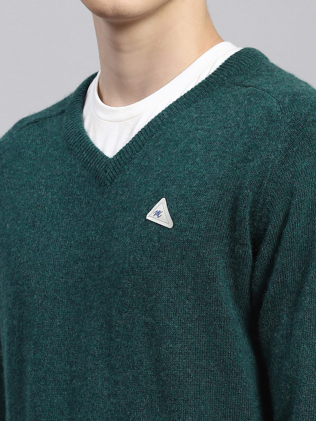 Men Green Solid Pullover