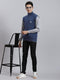 Men Blue Solid Stand Collar Sleeveless Sweaters/Pullovers