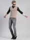 Men Brown Solid V Neck Sleeveless Sweaters/Pullovers