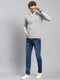 Men Grey Solid Pullover