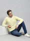 Men Cream Solid Pullover
