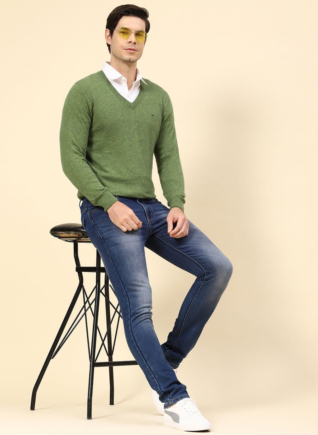 Louis Vuitton Wool Sweater Blue And Yellow Sweater Buy Men Green