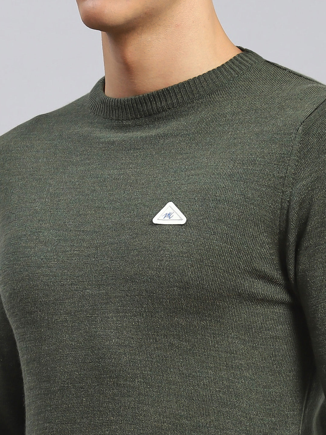 Men Green Solid Wool blend Pullover