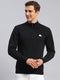 Men Black Solid Wool blend Pullover